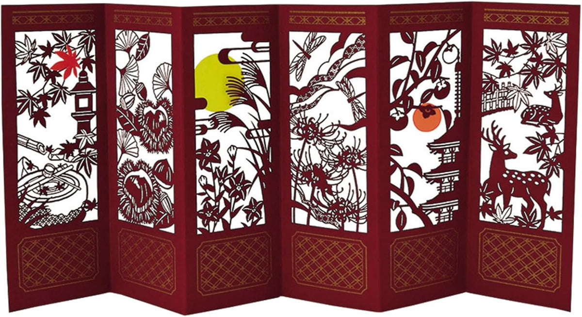 Sanrio Greeting Card: Bamboo Folding Screen Scenes (Autumn)