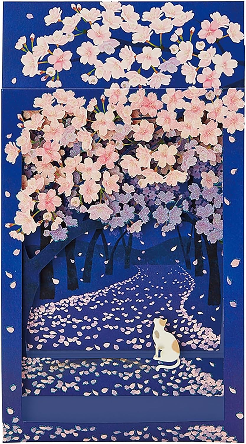 Sanrio Greeting Card: Sakura Night Cat