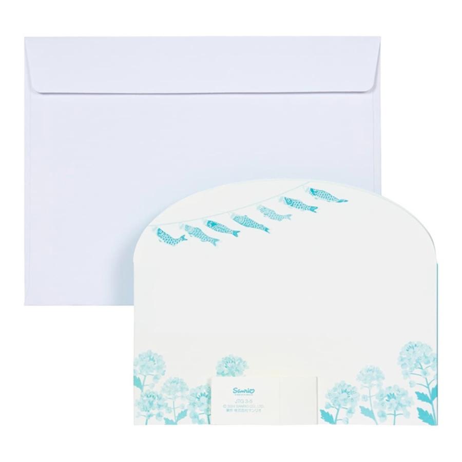 Sanrio Greeting Card: Koi-Nobori (Carp streamer scenery) with Mt. Fuji