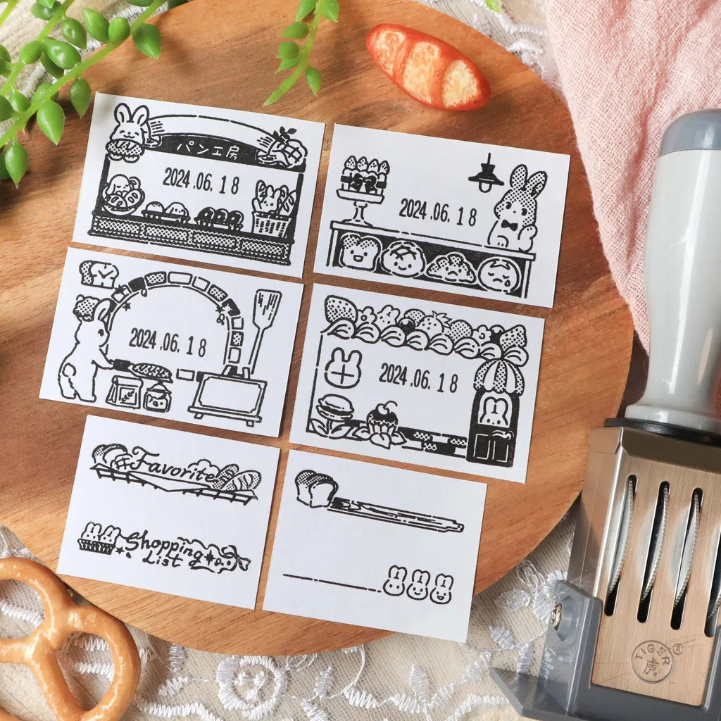 Maruco: Bunny Bakery – Date Stamp Set with Clear Stamps