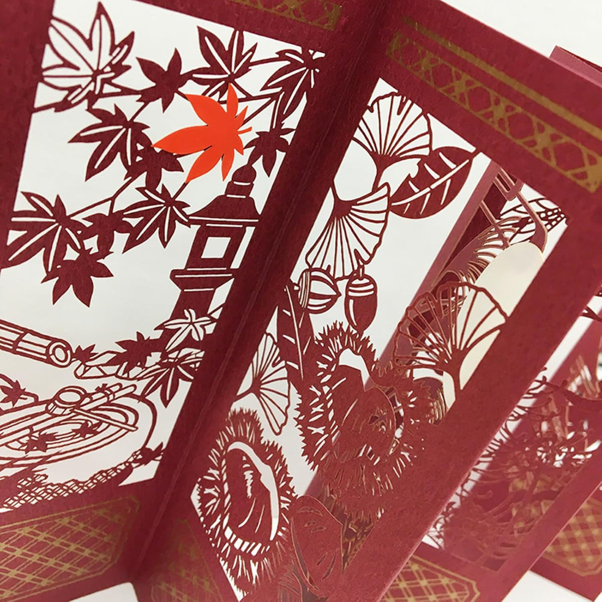 Sanrio Greeting Card: Bamboo Folding Screen Scenes (Autumn)