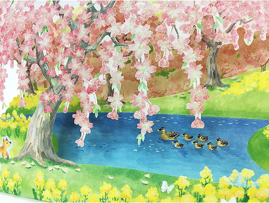 Sanrio Greeting Card: Sakura Duck Pond
