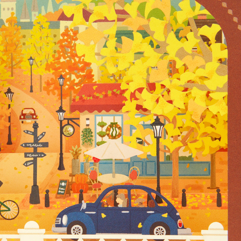 Sanrio Greeting Card: A Town with Row of Ginkgo Trees