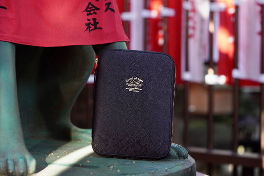 A5 Kurozan Black Leather Zip Organizer