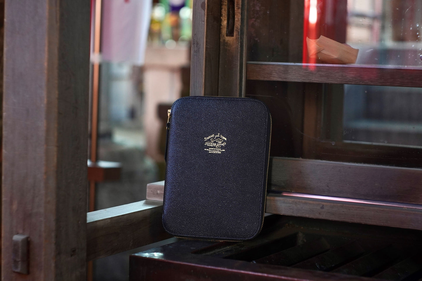 A5 Kurozan Black Leather Zip Organizer