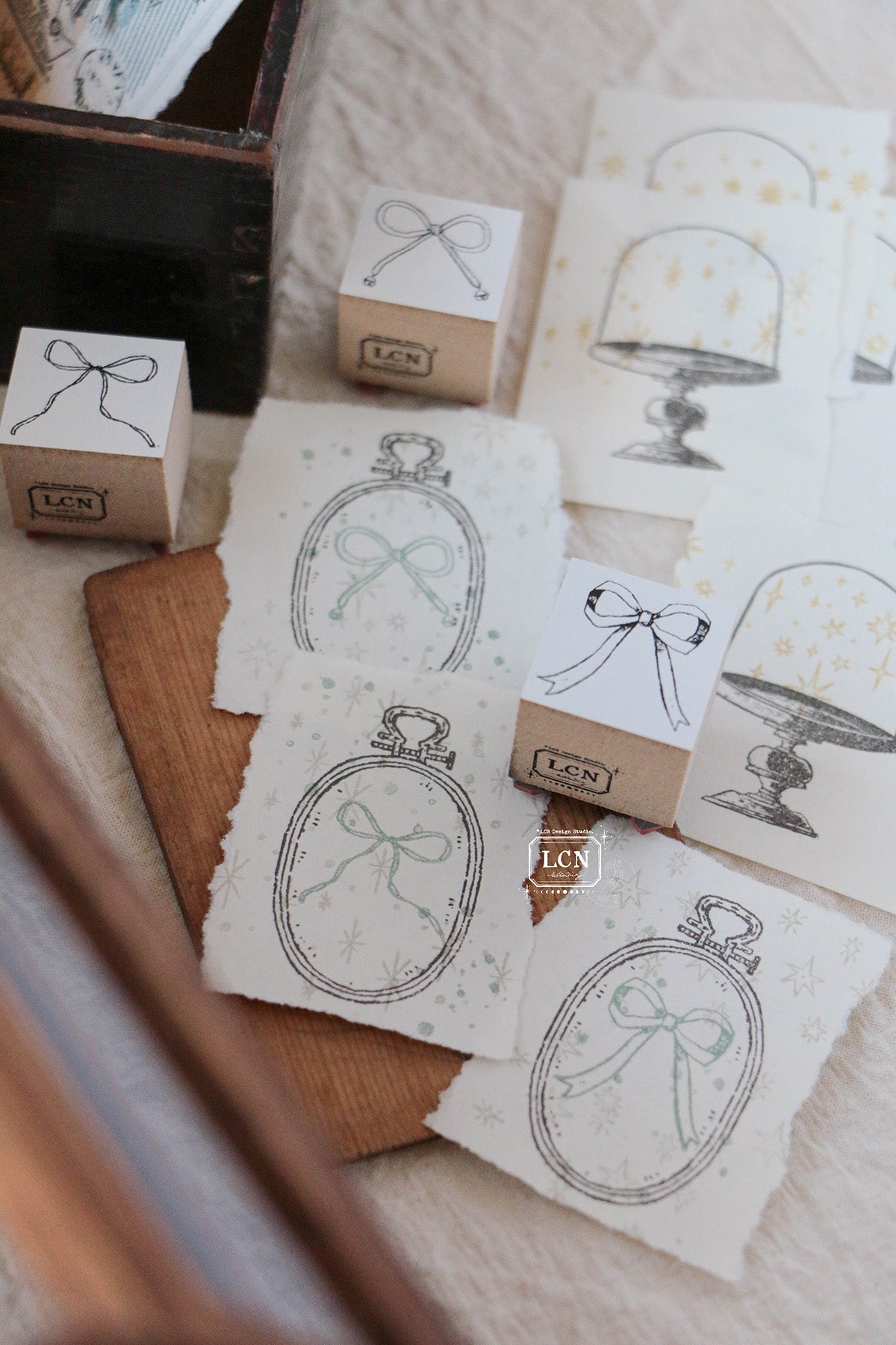 LCN rubber stamp: Bow Set (3 stamps inside)