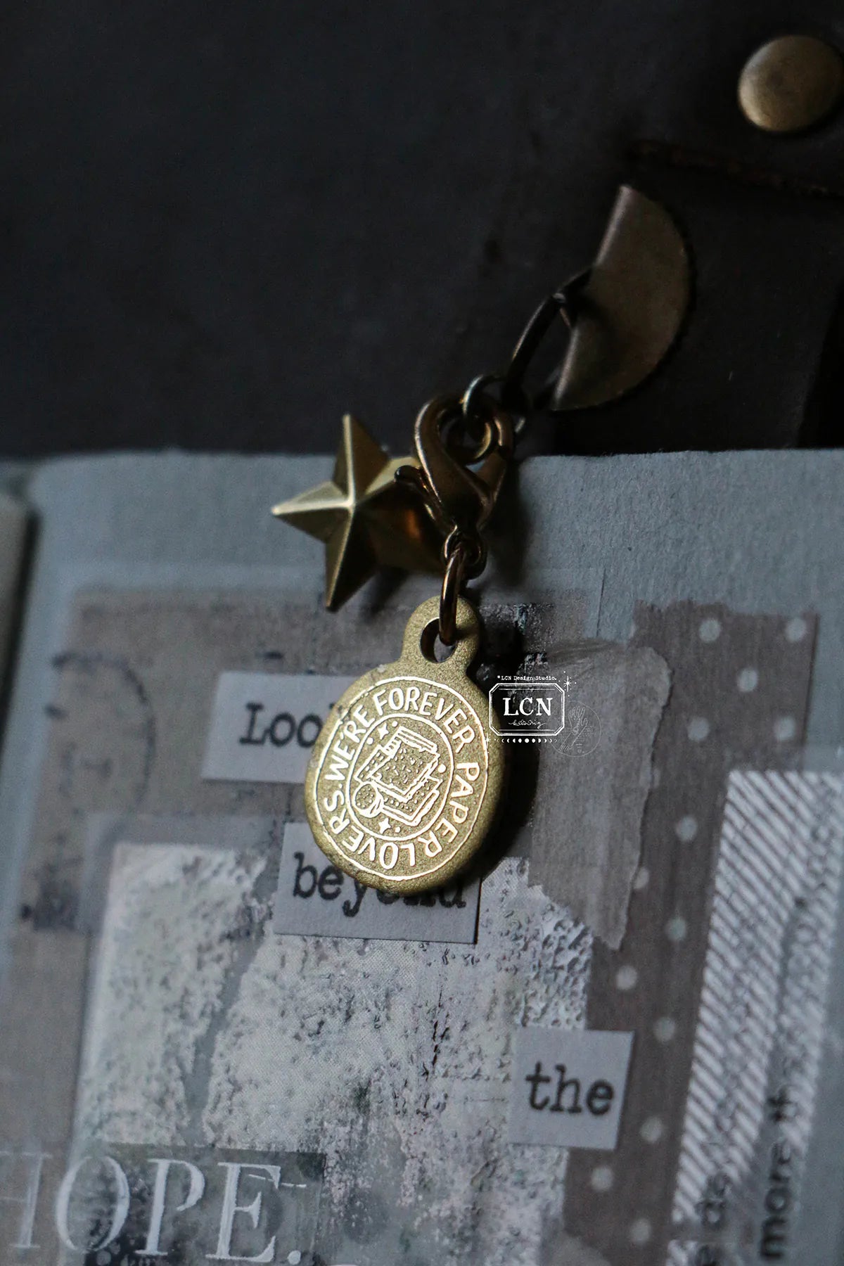 LCN Brass Charm: Paper Lover