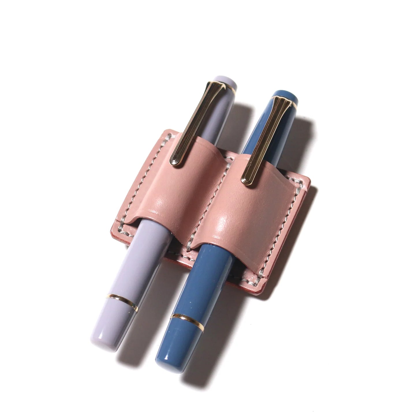 Bridle leather clip pen holder