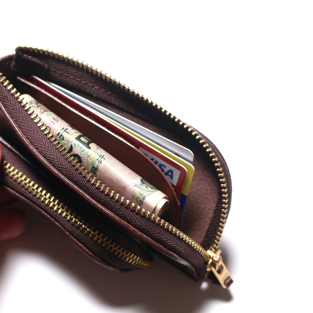 PRE-ORDER: TSL Parent-Child Oil Leather Small Zipper Pouch
