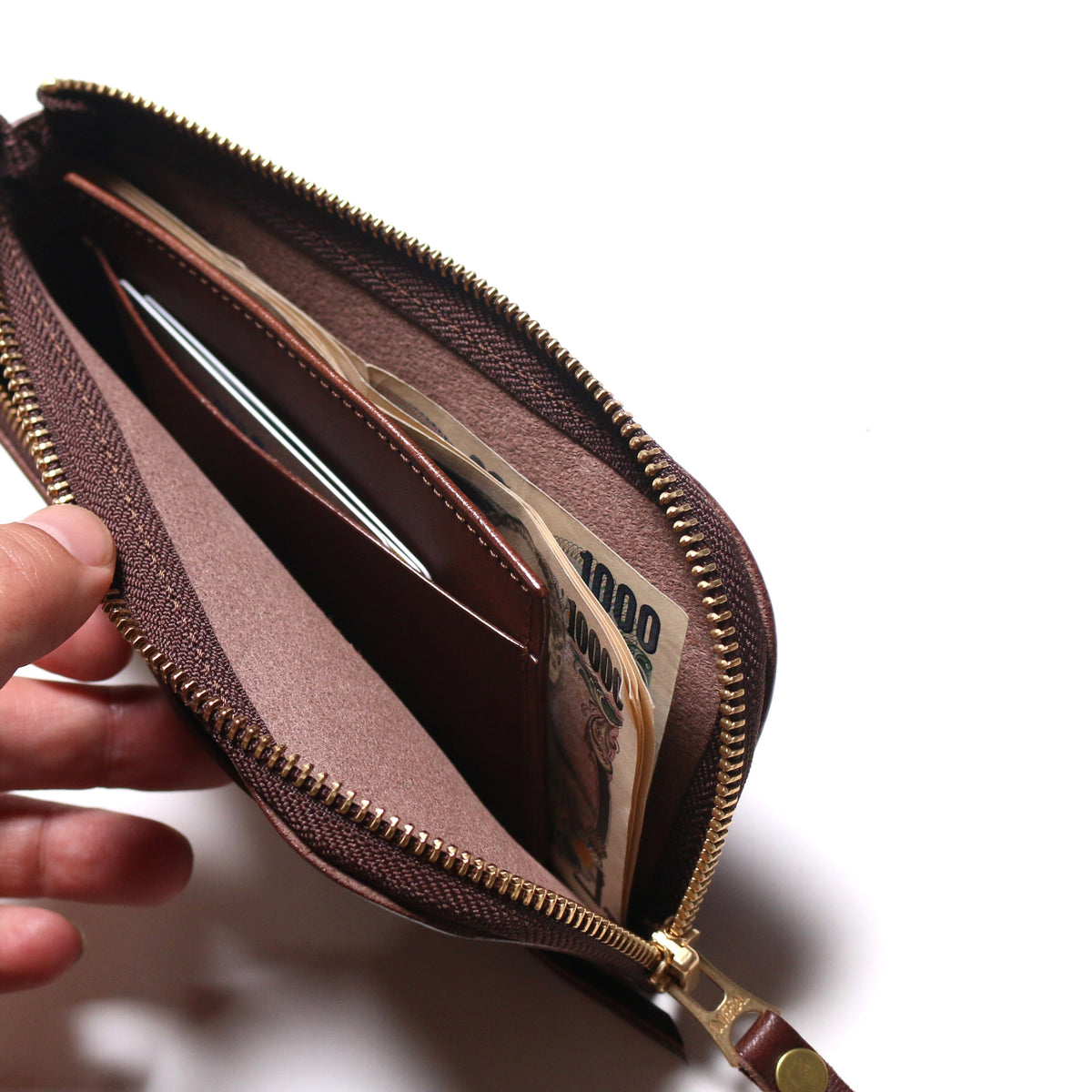 PRE-ORDER: TSL Parent-Child Oil Leather Large Zipper Pouch