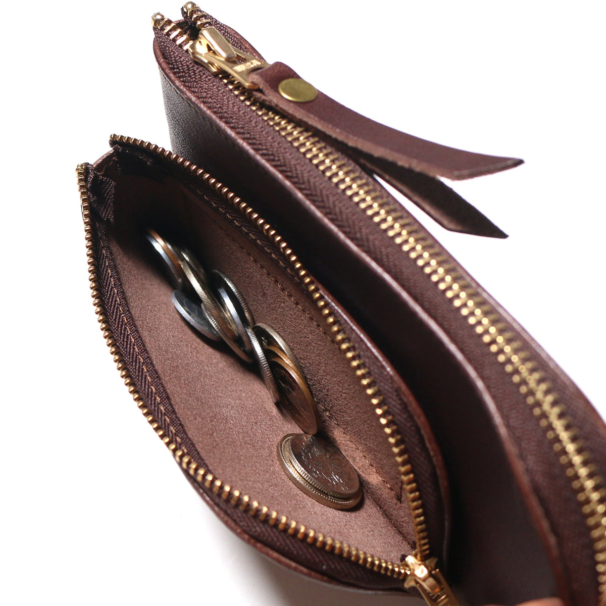 PRE-ORDER: TSL Parent-Child Oil Leather Large Zipper Pouch