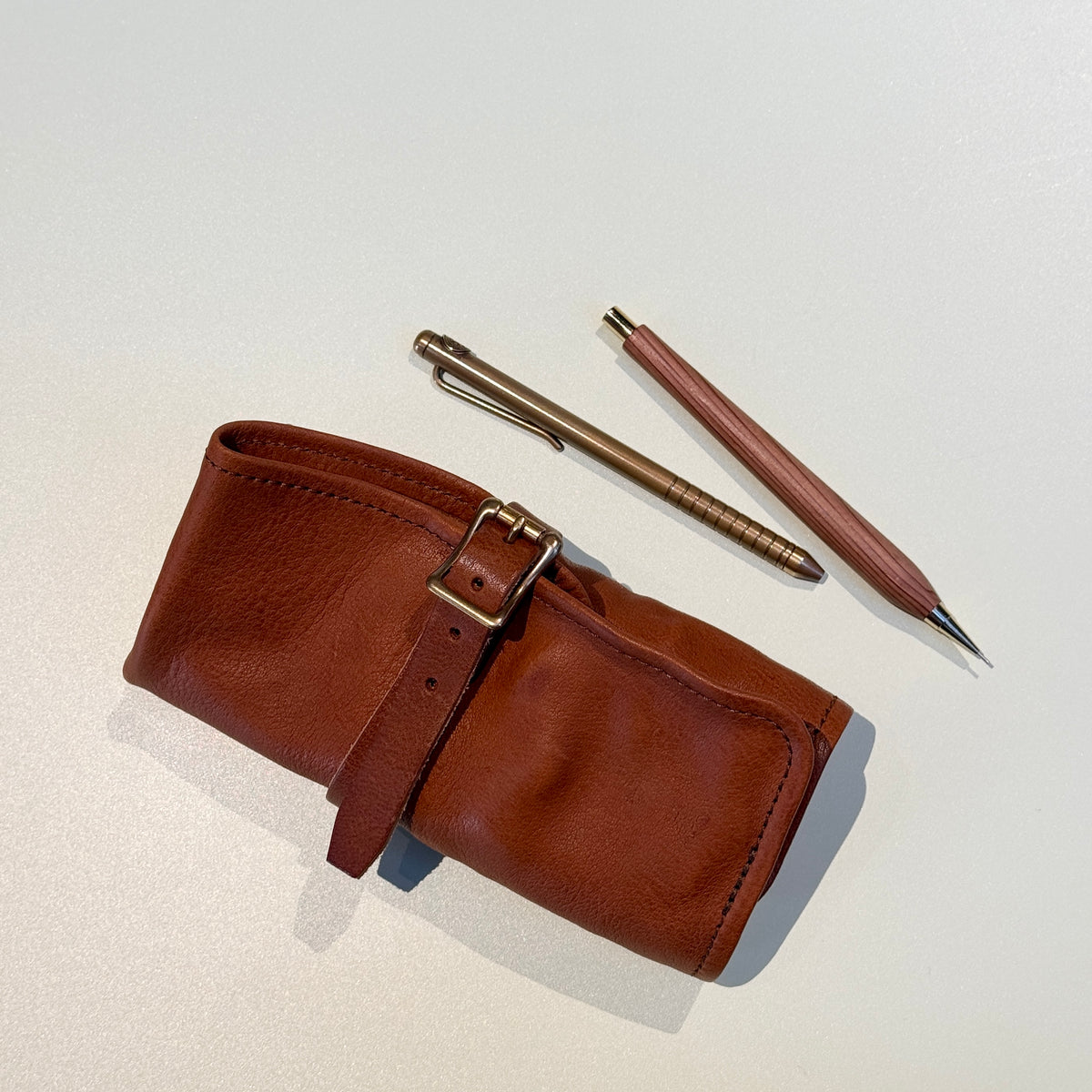 TSL Leather roll pen case