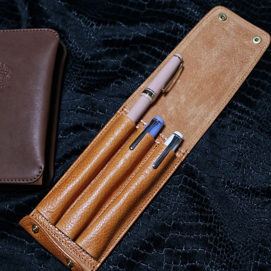 Toscana Leather Fountain Pen Case (3 pens)