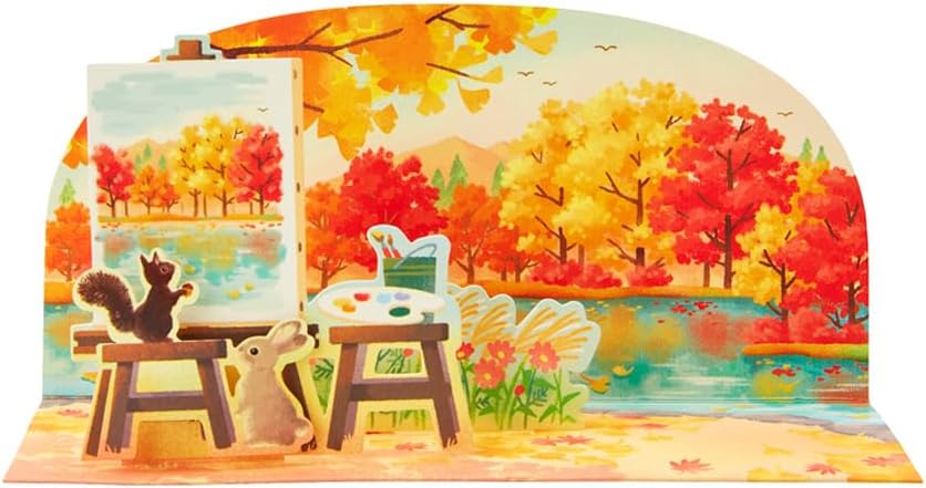 Sanrio Greeting Card: Squirrel Painting in Autumn