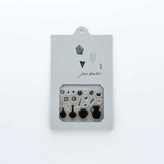 Pocket-Sized Clear Stamp Set - Flowers and Vases