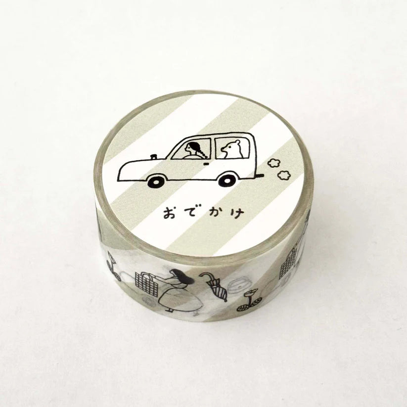 Masking Tape: ネクタイ (Necktie) x 水縞 (Mizushima): おでかけ (odekake) - Going Out