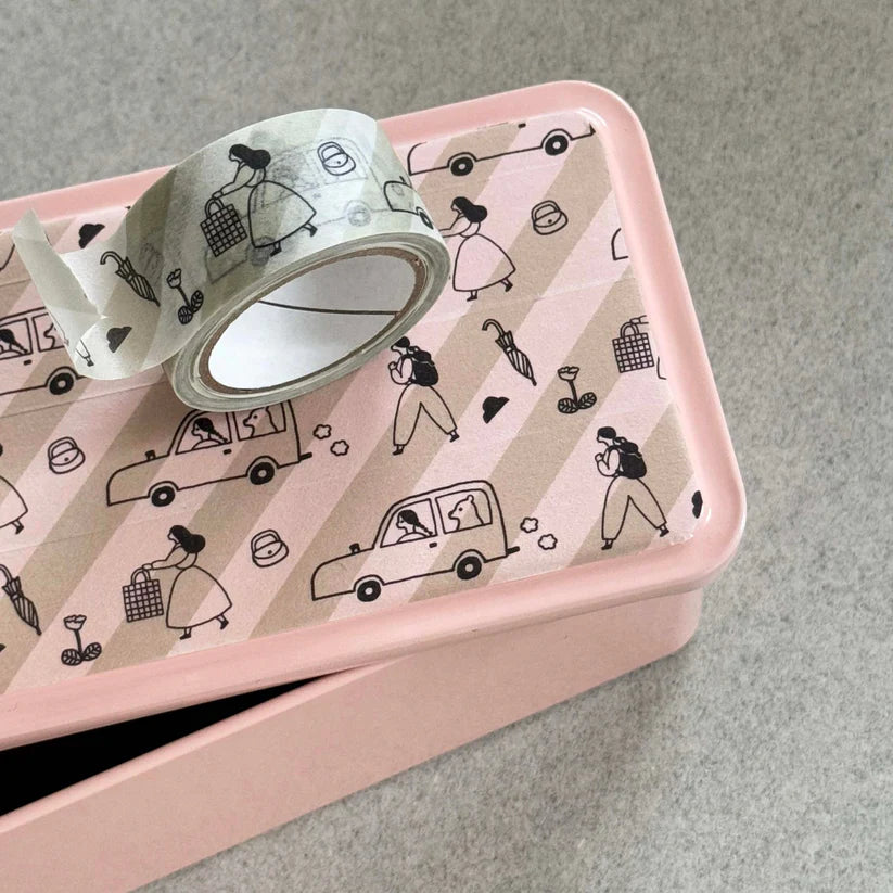 Masking Tape: ネクタイ (Necktie) x 水縞 (Mizushima): おでかけ (odekake) - Going Out