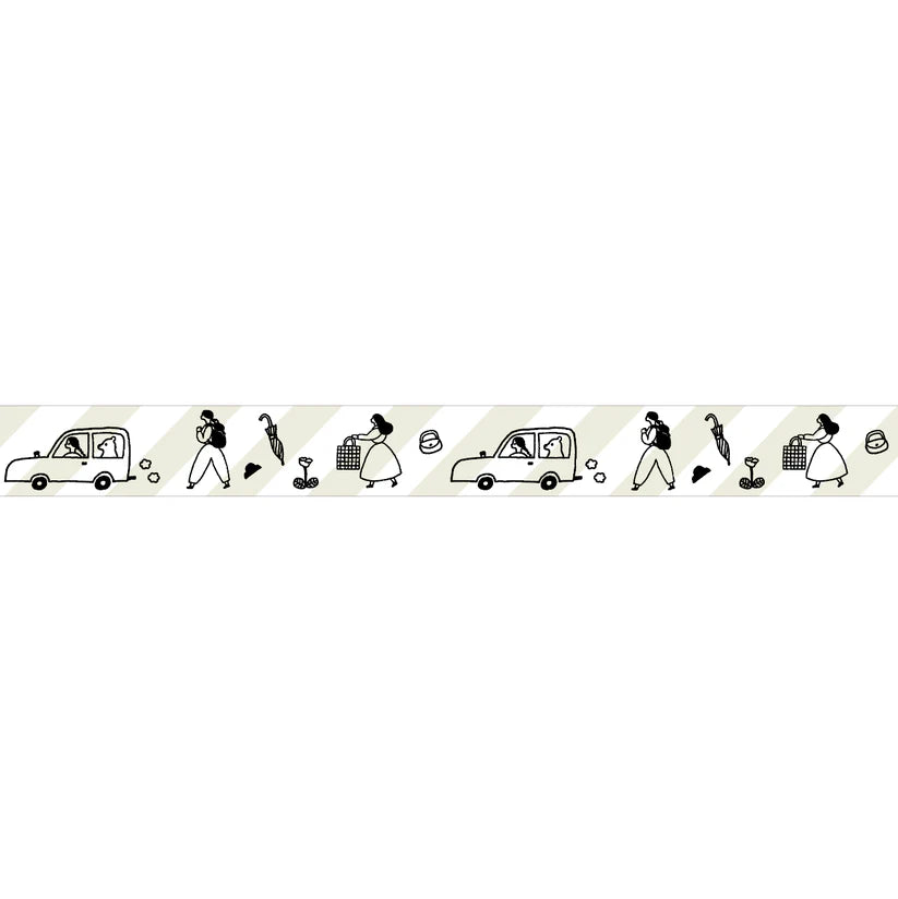Masking Tape: ネクタイ (Necktie) x 水縞 (Mizushima): おでかけ (odekake) - Going Out