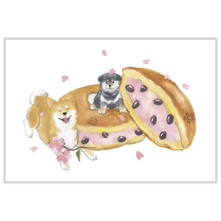 Postcard Set: 村田 夏佳 (Natsuka Murata): Shiba-Inu Spring series (11 postcards)