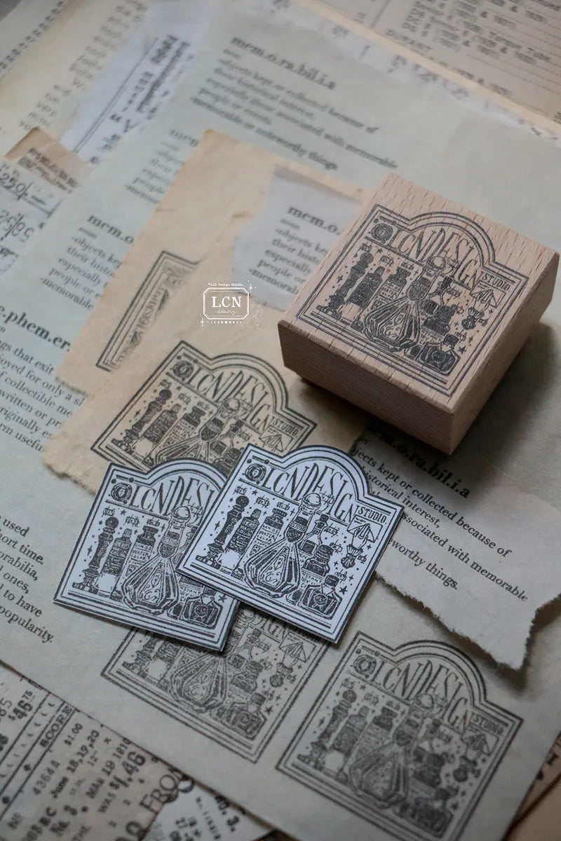 LCN rubber stamp: Ink Signboard wooden