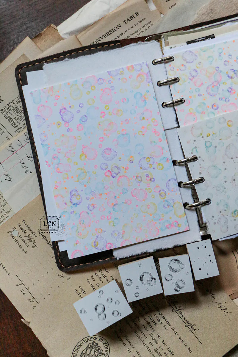 LCN rubber stamp set:  Bubbles