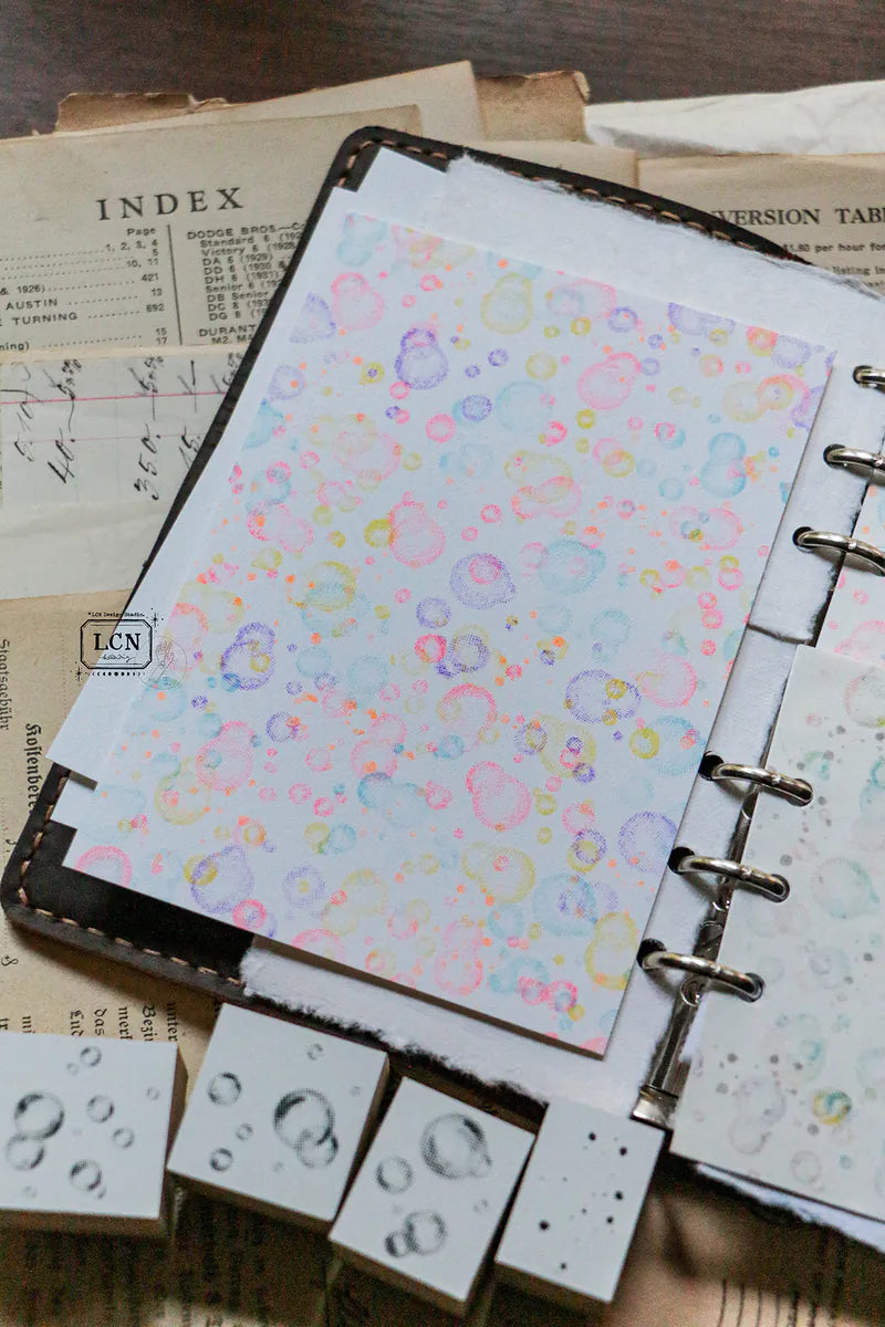 LCN rubber stamp set:  Bubbles