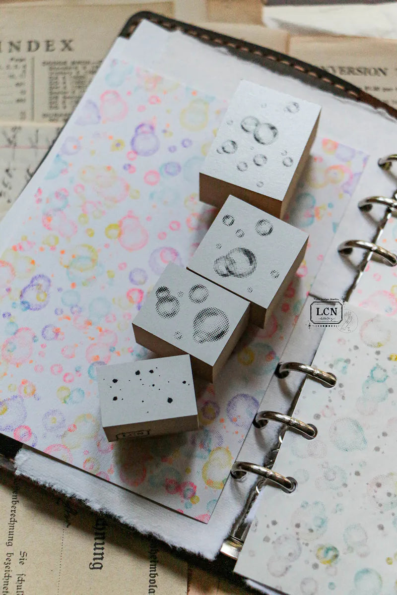 LCN rubber stamp set:  Bubbles