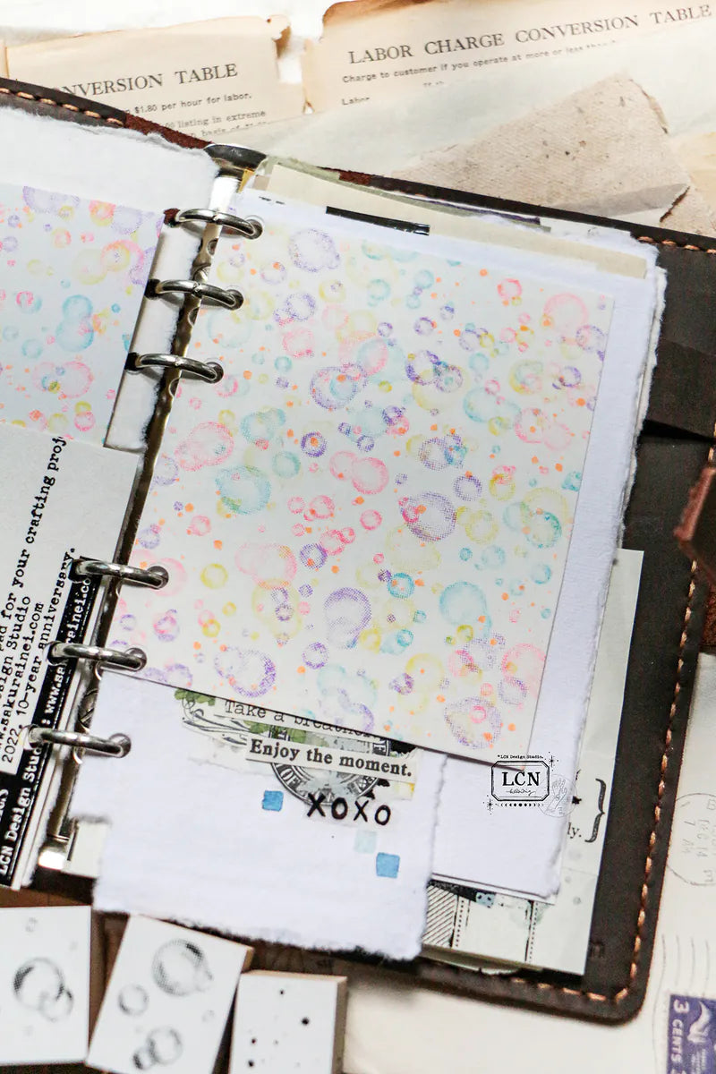 LCN rubber stamp set:  Bubbles