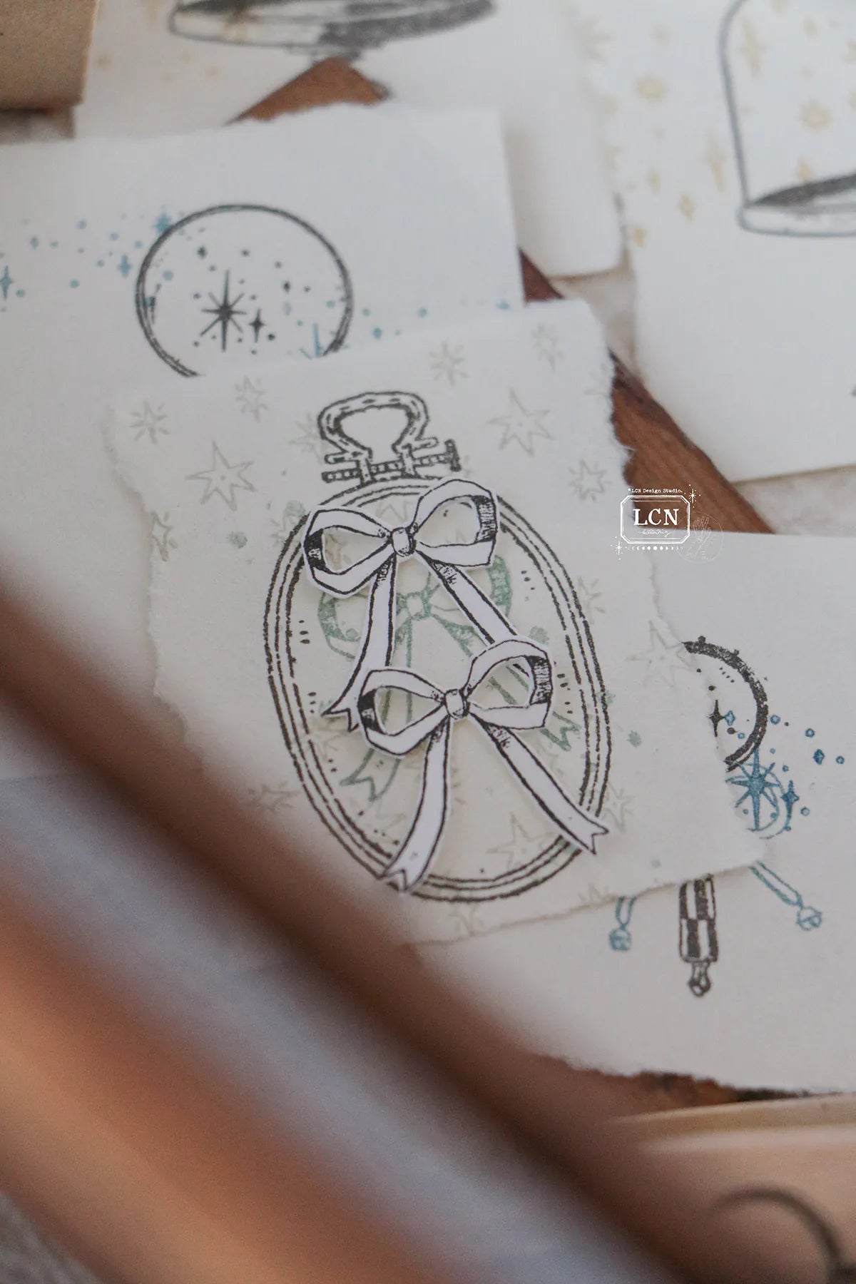 LCN rubber stamp: Bow Set (3 stamps inside)