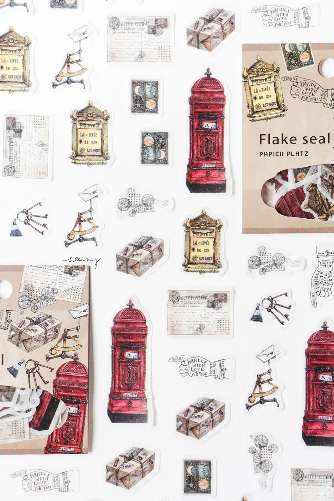 LCN Washi Flake Seal Sticker Set - Antique Postage