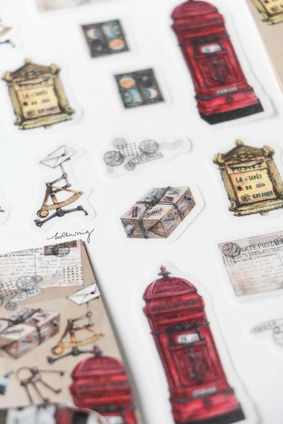 LCN Washi Flake Seal Sticker Set - Antique Postage