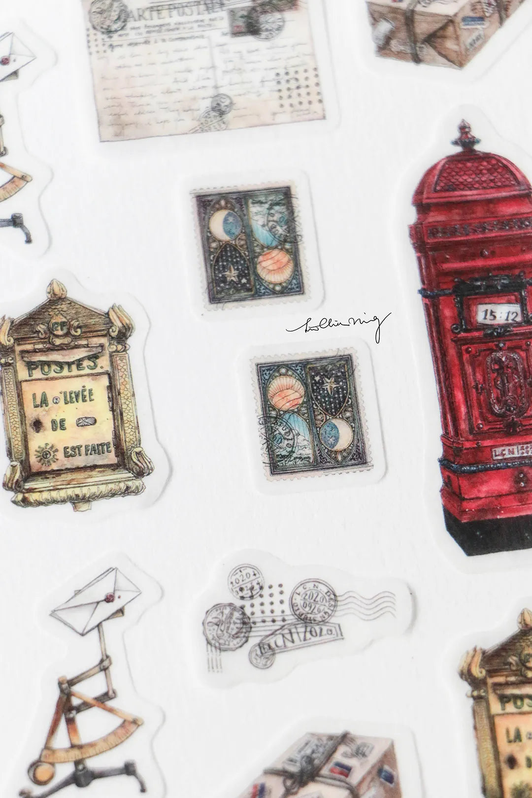 LCN Washi Flake Seal Sticker Set - Antique Postage