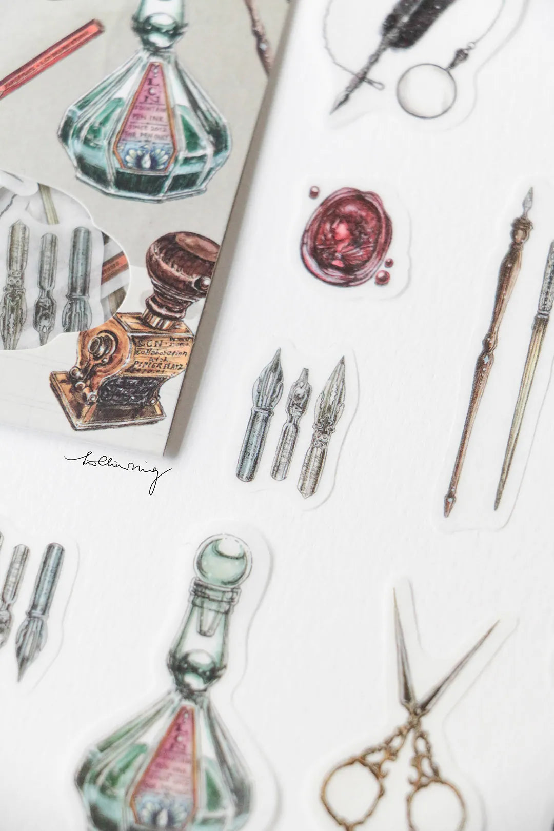 LCN Washi Flake Seal Sticker Set - Retro Stationery