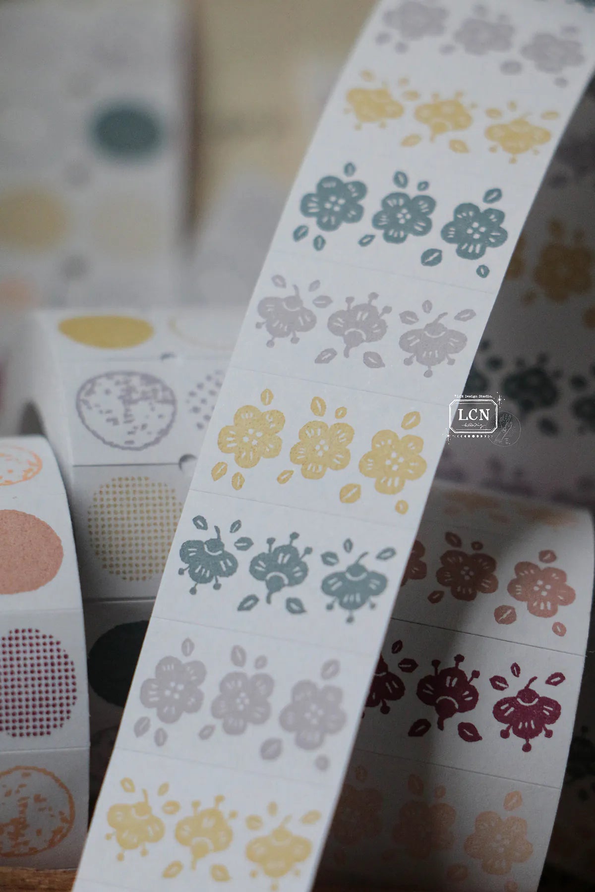 LCN Label Sticker Roll: Spring Flower - Earth Tone