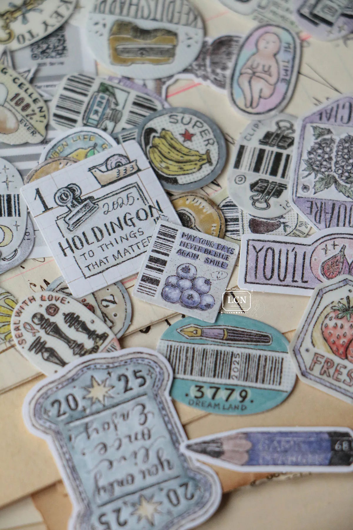 LCN Sticker Club : A Box Full of Joy Sticker Set (71 different designs x 2 different sticker materials include)