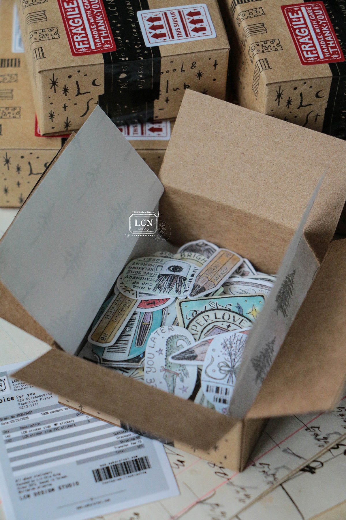 LCN Sticker Club : A Box Full of Joy Sticker Set (71 different designs x 2 different sticker materials include)