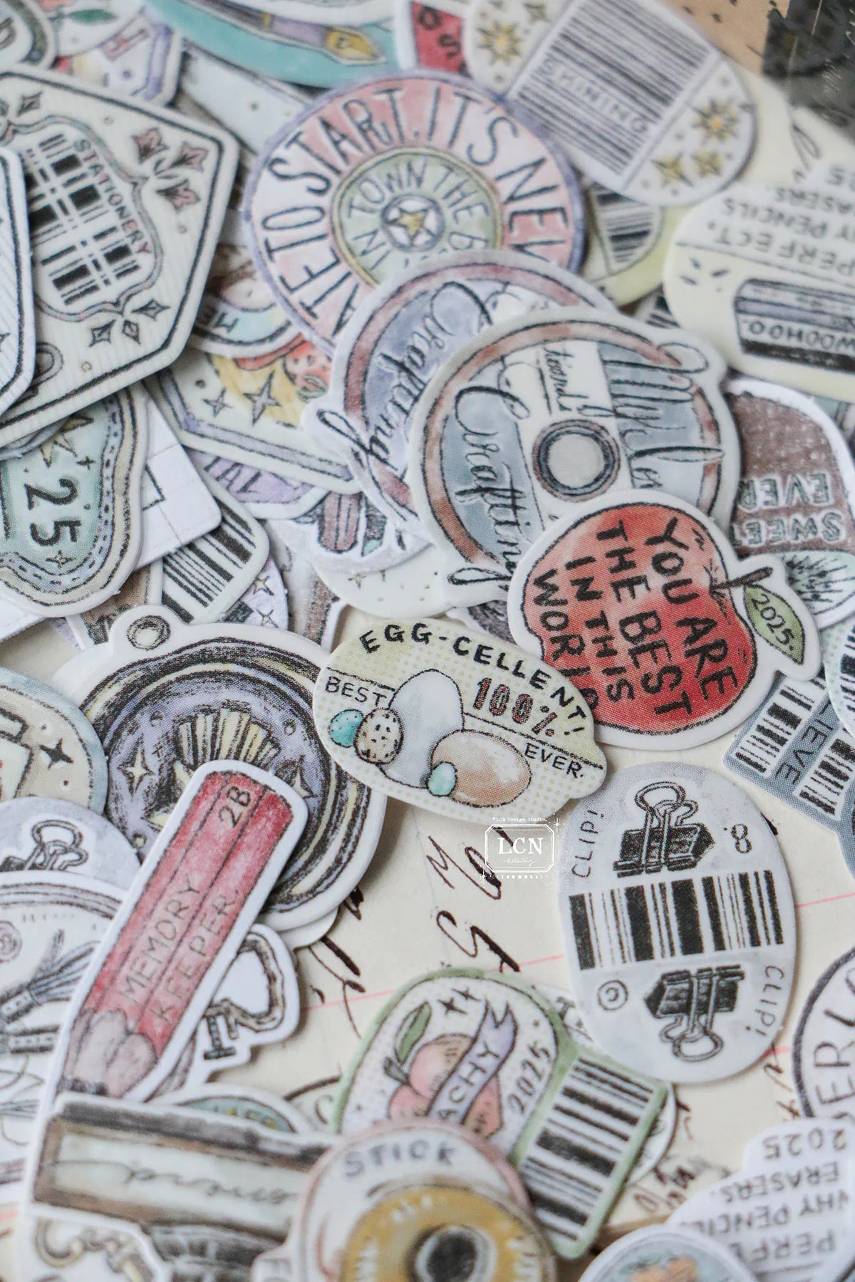 LCN Sticker Club : A Box Full of Joy Sticker Set (71 different designs x 2 different sticker materials include)