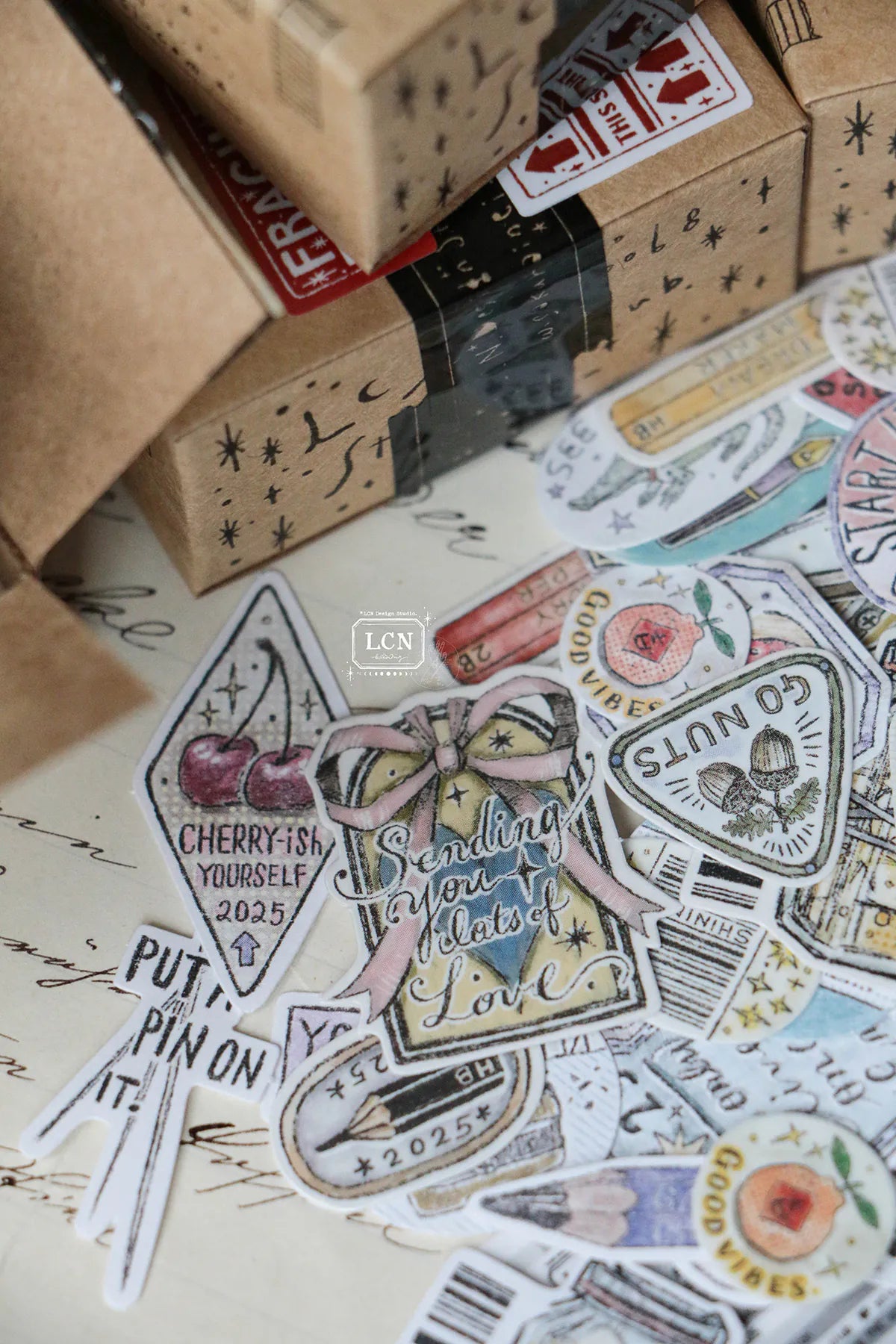 LCN Sticker Club : A Box Full of Joy Sticker Set (71 different designs x 2 different sticker materials include)