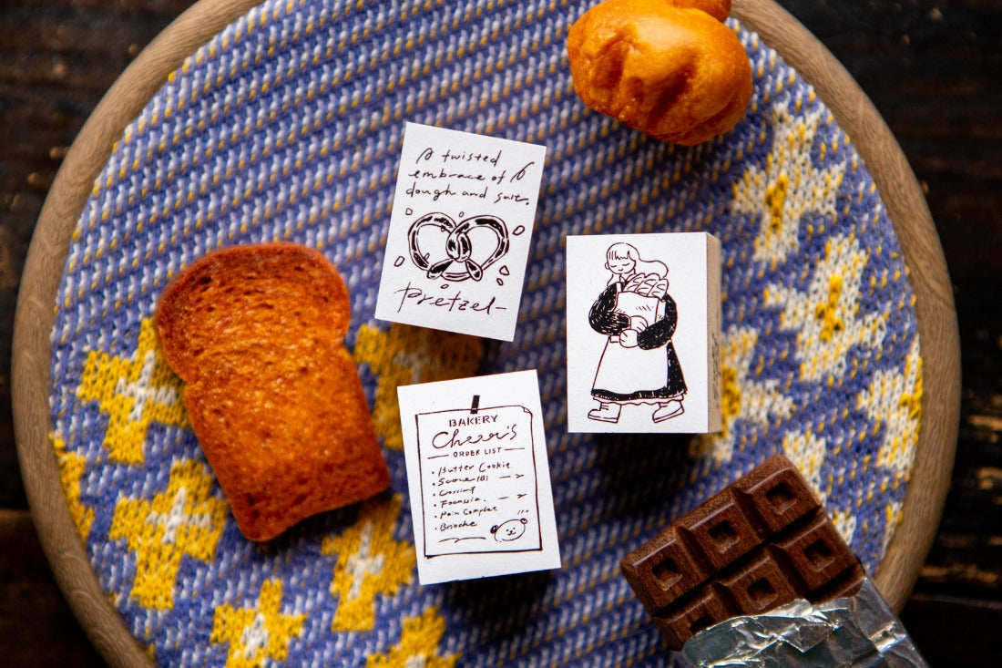 OURS Studio Rubber Stamp: Bakery Series "The Gift" Stamp - Girl (F)