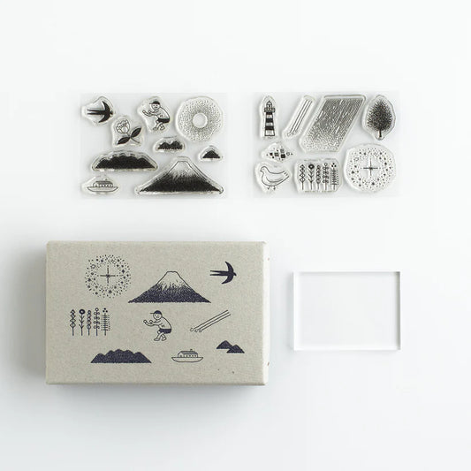 Clear Stamp: shunshun x 水縞 (Mizushima): A Moving Scene of Japan