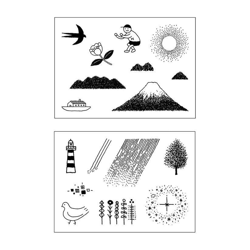 Clear Stamp: shunshun x 水縞 (Mizushima): A Moving Scene of Japan
