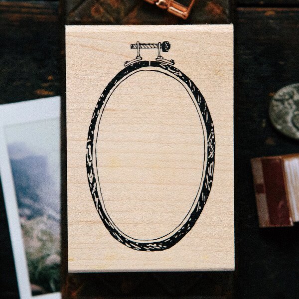 OURS Studio: Rubber Stamp - Ellipse Embroidery Hoop Rubber Stamp