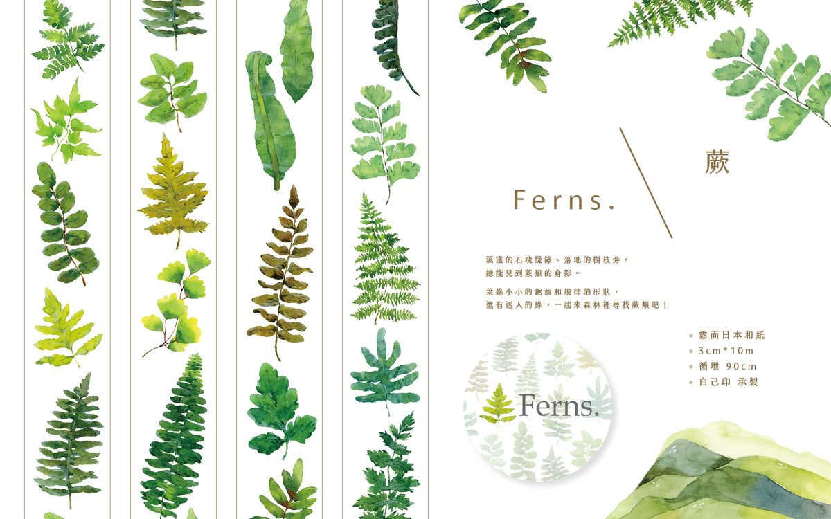 OURS masking tape: Ferns