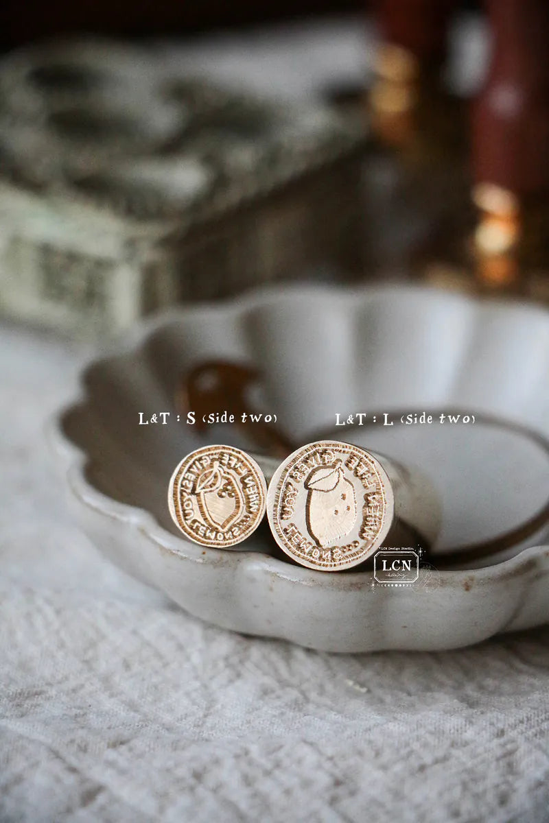 LCN Mini Double-sided Wax Seal Stamps: Lemon - L&T series
