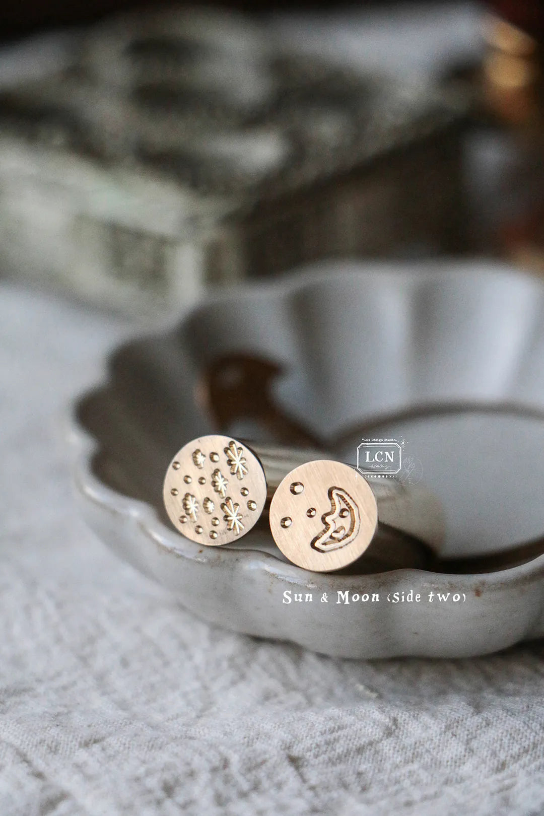 LCN Mini Double-sided Wax Seal Stamp Set: Sun & Moon