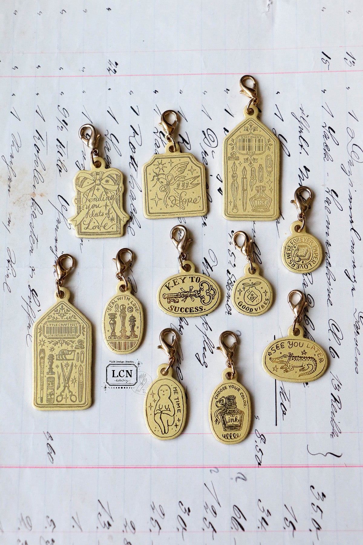 LCN Brass Charm: Paper Lover