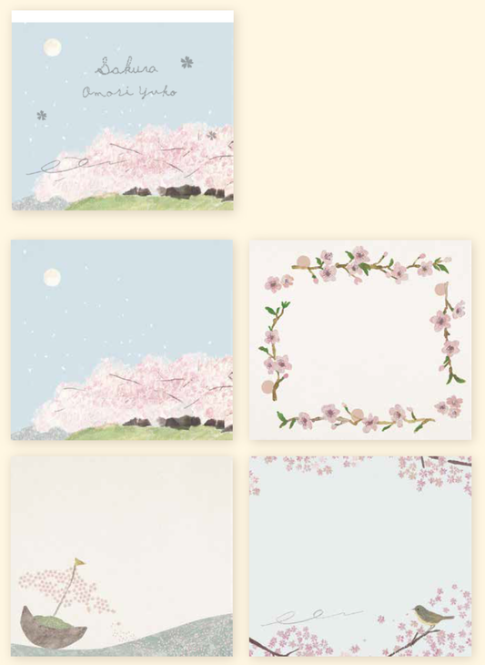 Cozyca products: Yuko Omori: Memo Pad Sakura (Cherry Blossoms)
