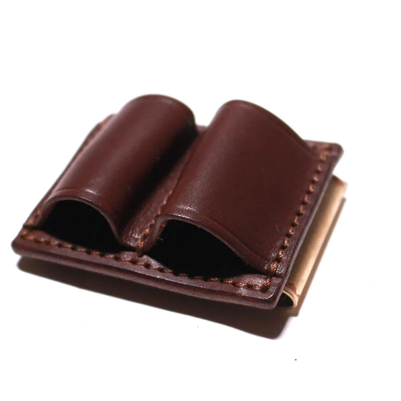 Leather clip pen holder