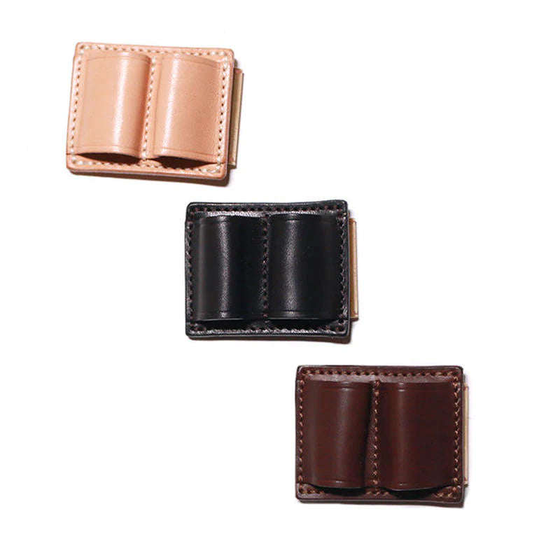 Leather clip pen holder