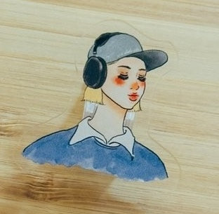 LA DOLCE VITA: Acrylic clip - Short hair girl